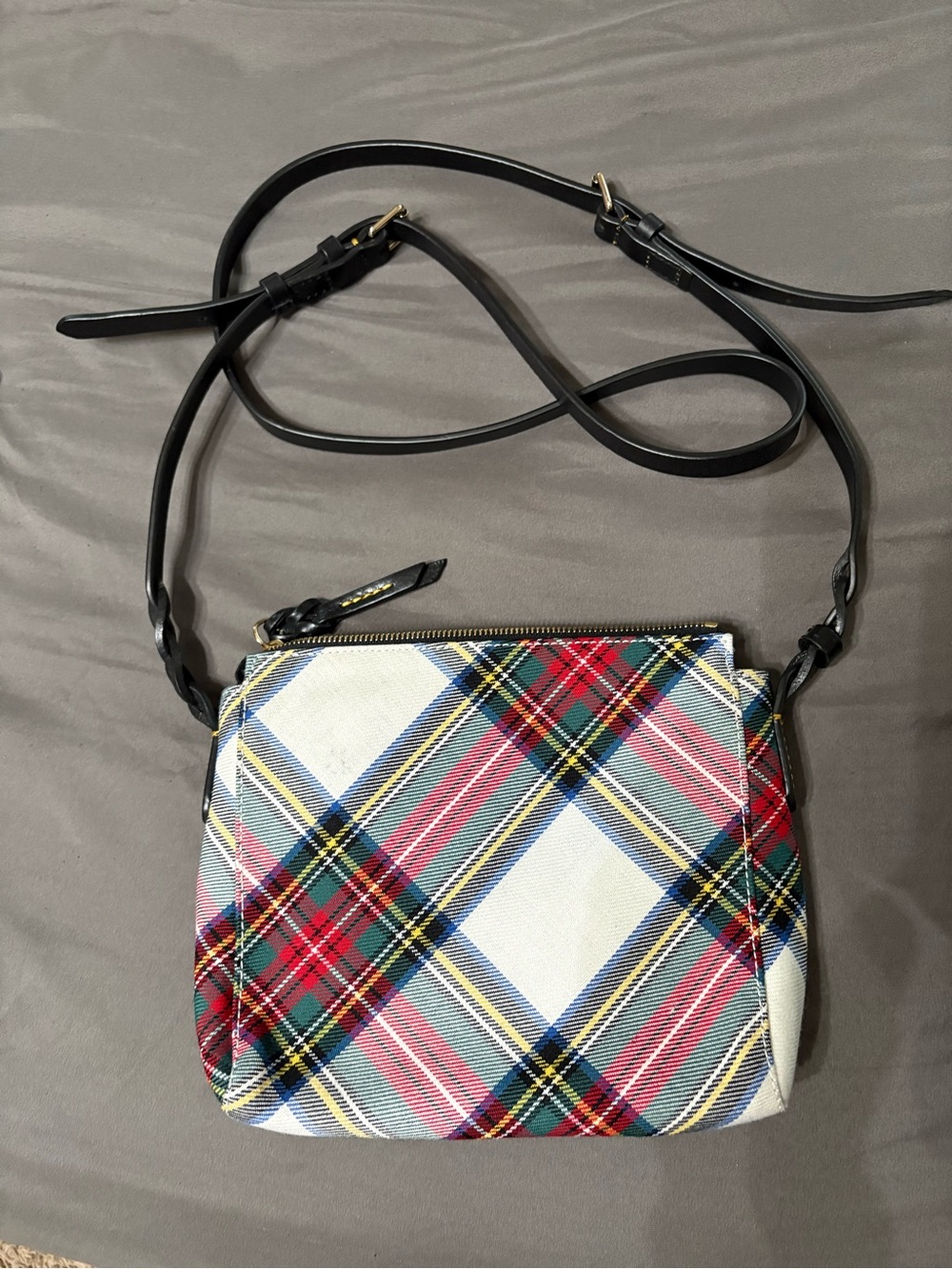 Dooney & Bourke Plaid Crossbody in Multi-Color with Black Strap - Picture 2 of 4